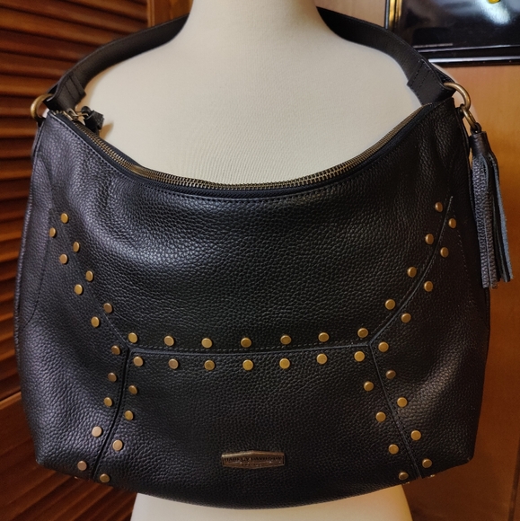 Harley-Davidson Handbags - Harley-Davidson Women's Midnight Rider Studded Leather HOBO Purse